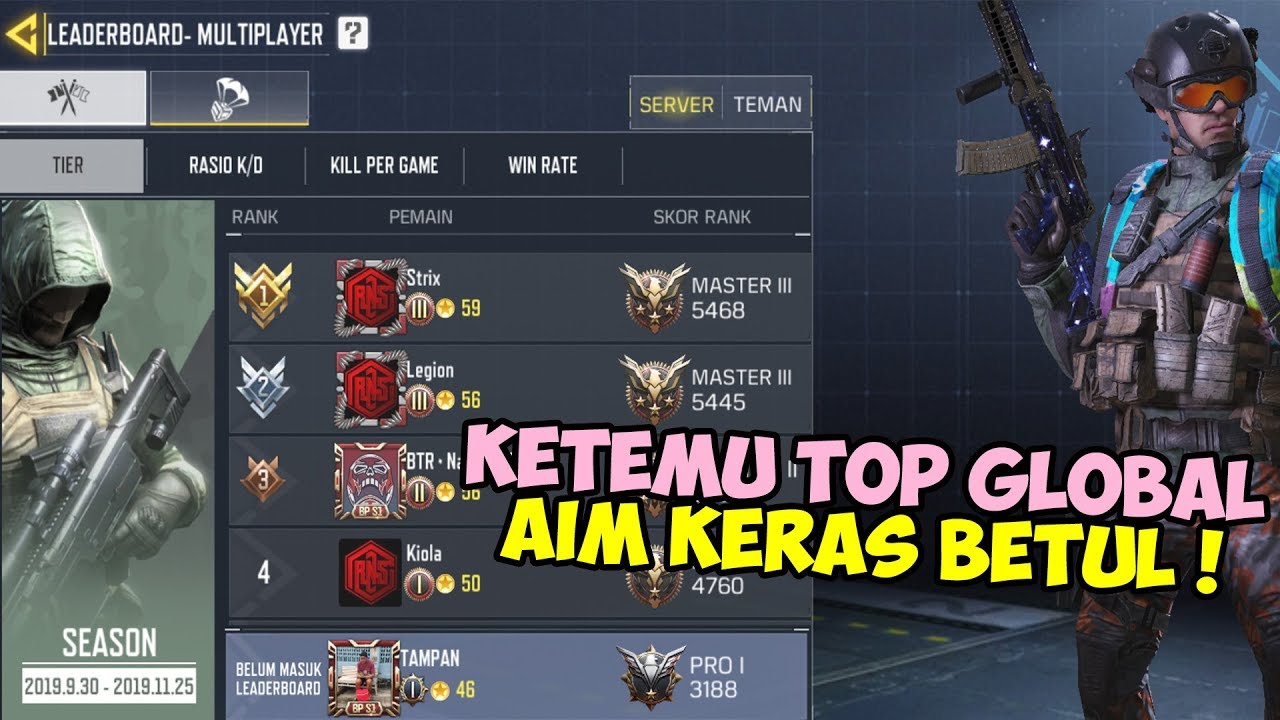 KETEMU TOP 10 BESAR GLOBAL DI RANKED MATCH AUTO RATA - Call of Duty Mobile  Indonesia - 