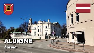 Alūksne, Latvia. Walking tour in the town in notheastern Latvia. 4K