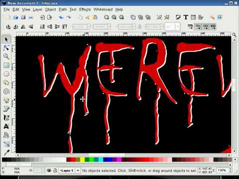 heathenX Inkscape Tutorials: episode 040 - Create a dripping blood text effect