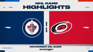 Download Lagu NHL Highlights | Jets vs. Hurricanes - November 28, 2025 MP3