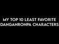 My top 10 LEAST favorite danganronpa characters! (I am ready for the backlash- pls don’t hate me)