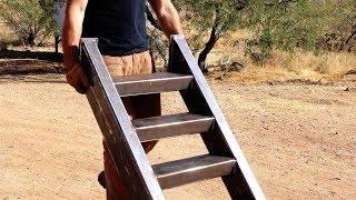 Making stairs for the shipping container playhouse aka Tiny House. I used almost all scrap steel for this build and it