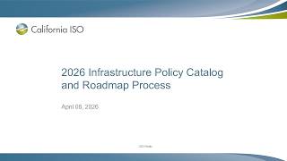Apr 08, 2026 - 2026 Infrastructure Policy Catalog and Roadmap Process