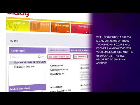 Simple Steps To Activate E-bill Services Via Dialog BizCare