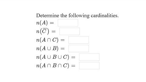 Determine Cardinality of Sets Using a Venn Diagram