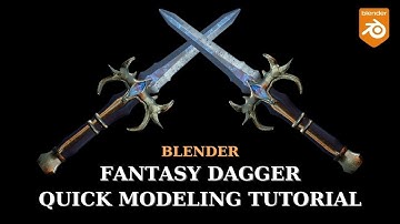 Blender Free FANTASY DAGGER Modeling Tutorial / Blender 3.6