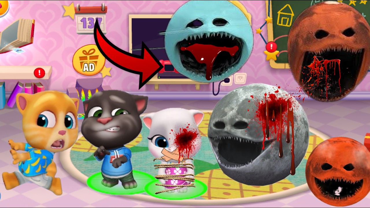THE MOON WAKES UP DATANG KERUMAH TOM ANGELA!! - MY TALKING TOM FRIENDS