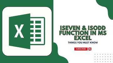 ISEVEN and ISODD function in MS Excel | MS Excel Tutorials #iseven #isodd #msexcel #excelfunctions