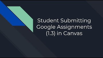Student Submitting Google Assignments (1.3) in Canvas