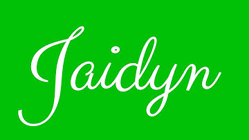 Learn how to Sign the Name Jaidyn Stylishly in Cursive Writing