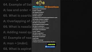 Phonetics and Phonology Ten Questions