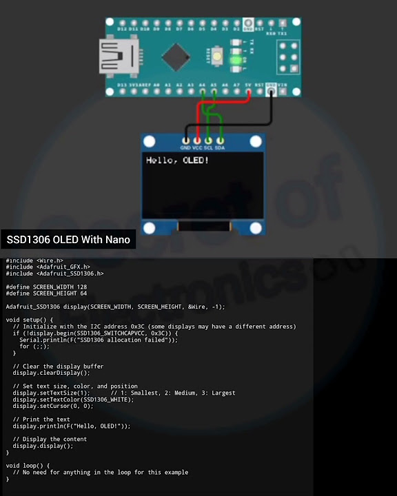 Right Way To Interface SSD1306 OLED Display With Arduino Nano - YouTube