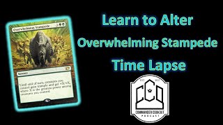 How to paint Magic Cards Fast | Overwhelming Stampede Time Lapse | CCO Podcast | EDH | Commander