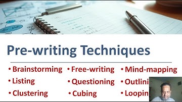 Pre-writing Techniques: Brainstorming, Free-writing, Listing, Questioning, Looping, Cubing etc.