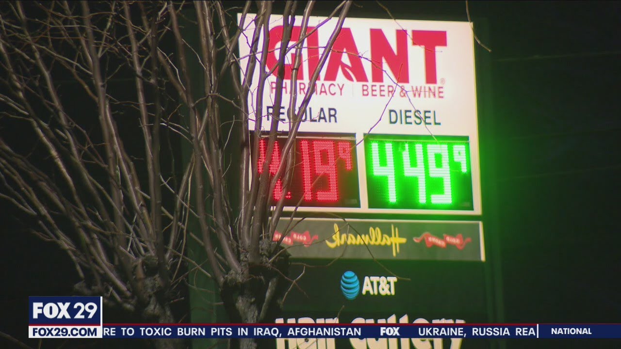 Average gas prices in Philadelphia around $4 per gallon