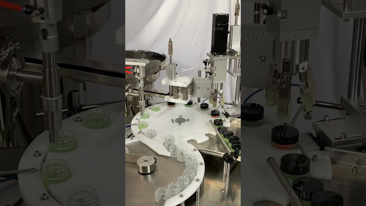 ZONESUN Automatic Rotor Pump Rotary Face Cream Paste Cosmetic Filling Capping Machine