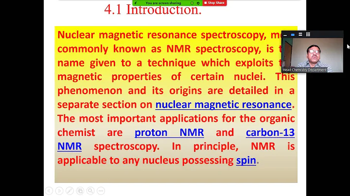 Introduction Principle and Instrumentation of NMR Spectroscopy By Dr S M Khetre