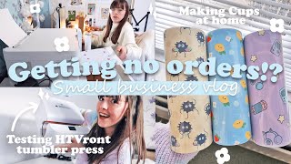 What I do when I get 0 orders 🎨🌼 Growing a small business + Trying HTVRONT auto tumbler press!