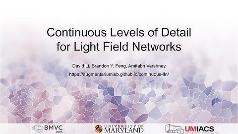 Continuous Levels of Detail for Light Field Networks (BMVC 2023)