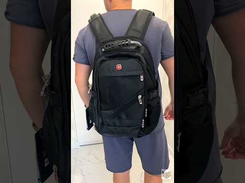 Зручний міський рюкзак з USB і AUX Swissgear 8810 + дощовик у комплекті, видео 1