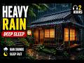 Heavy Rain on Japanese Cabin Roof in Bamboo Forest 🌧️ Deep Sleep Rain Sounds for Relaxation & Study