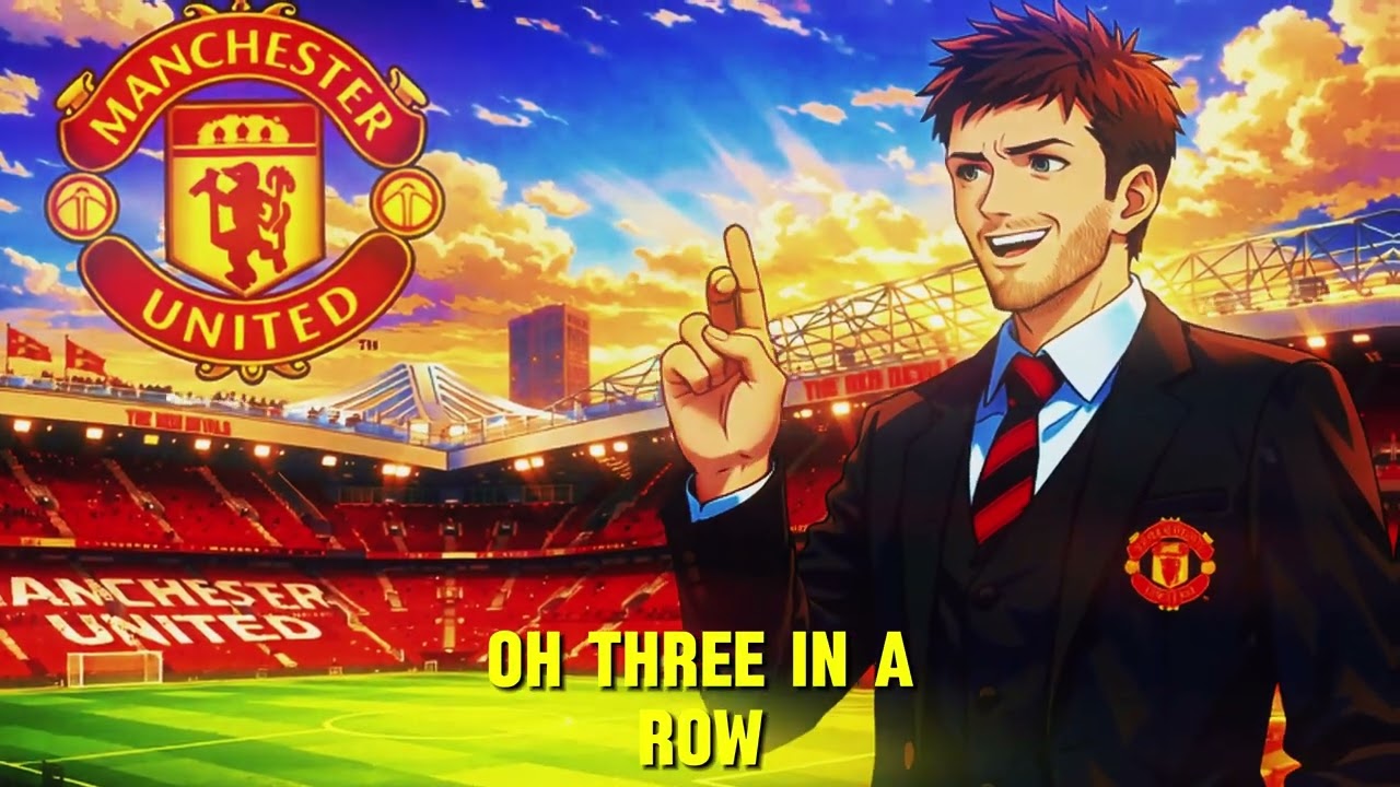 🎶 Manchester United Song - Three in a Row | Official Lyric Video