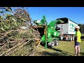 Bandit 21xp chipper smashing through a crane job in australia  extremely dense and hard timber