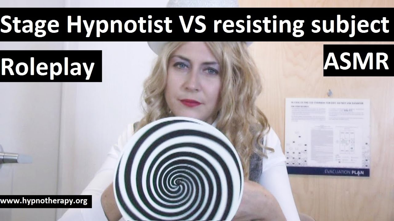 Female stage hypnotist takes down resistant subject. ASMR Hy