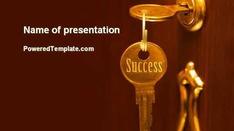 Key To Success Will Open The Door PowerPoint Template by PoweredTemplate.com