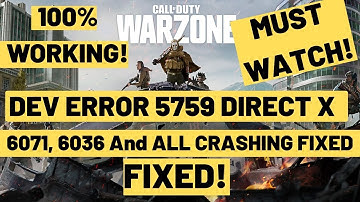 Call Of Duty Warzone Dev Error 5759, 6071, 6328,6034|Direct X Error FIXED|Season 4 Crash fix|