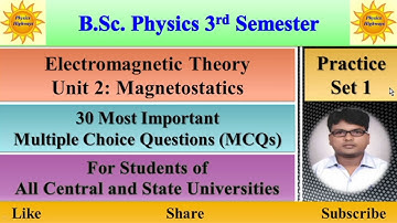 BSc Physics 3rd sem|| Electromagnetic theory|| Magnetostatics|| MCQs|| Practice Set 1|| #mcq #emt