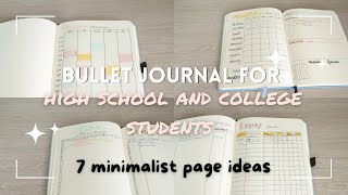 bullet journal ideas for STUDENTS 2023 | 7 MINIMALIST spreads for college and high school !