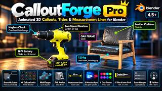 CalloutForge Pro Blender Addon: Smart Occlusion, 40 Callout Looks, Measurements & More
