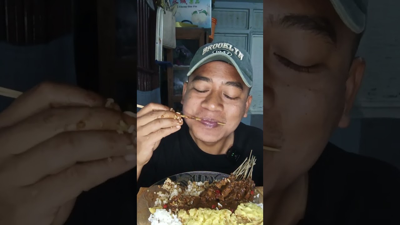 MUKBANG SARAPAN SATE AYAM DIKIT AJA +TEMPE MENDOAN ENDULL🤤