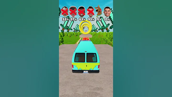 🤩CR7 vs Messi vs Vinicius Junior vs Lamine Yamal vs Scooby Doo⚽#simulator #shorts #beamngdrive