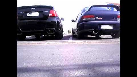 Sti Equal length vs WRX unequal length header.wmv