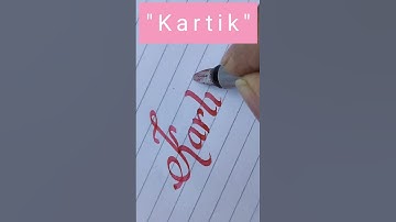 How to write "Kartik" name in calligraphy writing l #calligraphy #cursive #handwriting #shorts