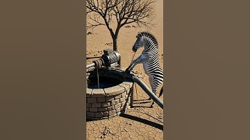 zebra saved Guava tree from drying by watering it😭#ai #tree #save #zebra