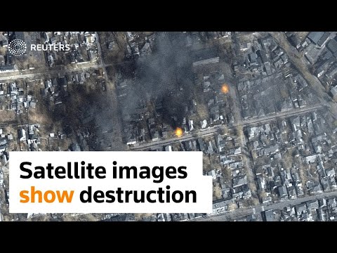 Before and after satellite images show destruction in Ukraine