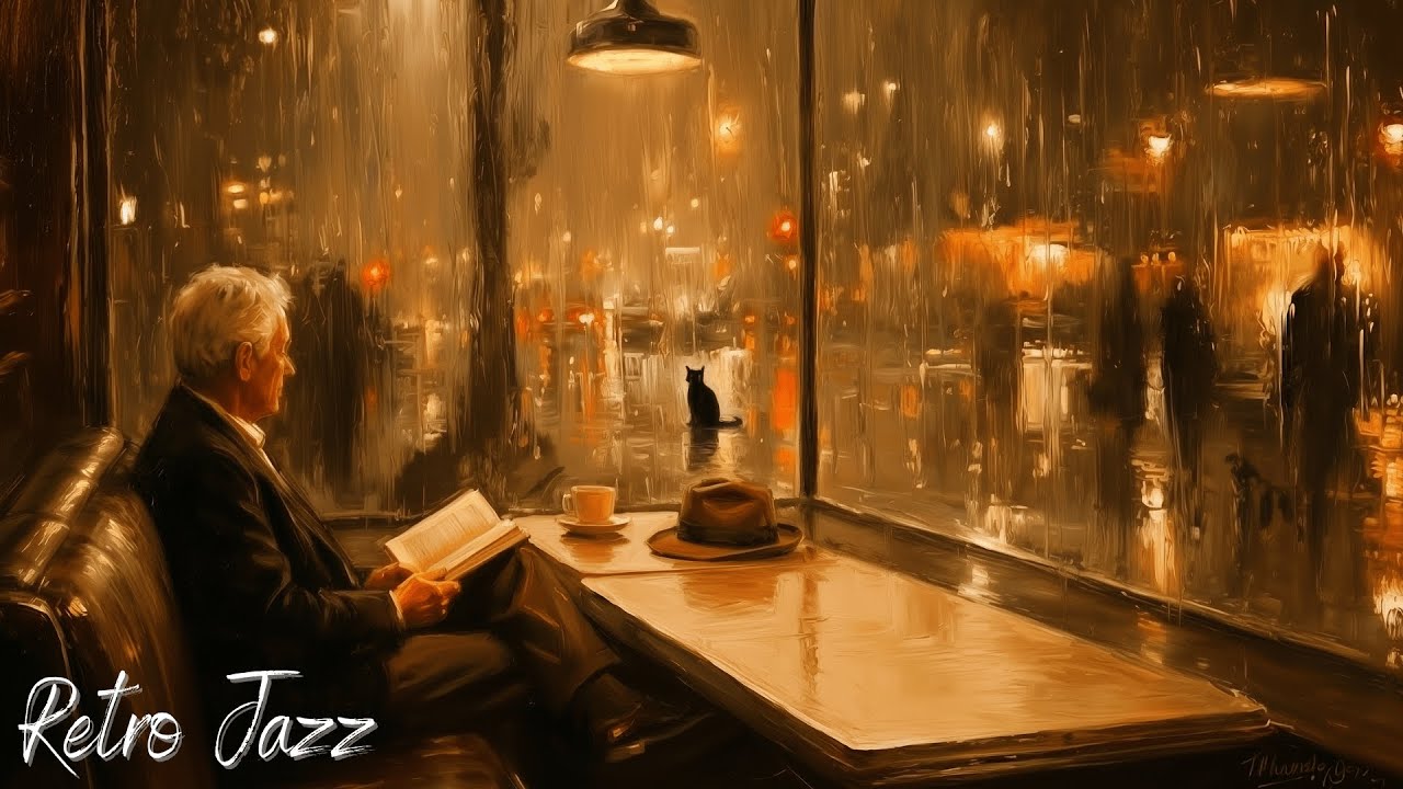 24/7  Late Night Jazz Radio — 1940s Retro Noir Cafe Jazz, Rainy Nights