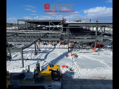 Agrandissement aéroport Saguenay-Bagotville Timelaps avril 2022