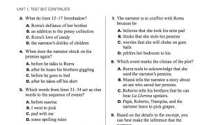 Screencast Read Aloud Unit 1 Lit Test
