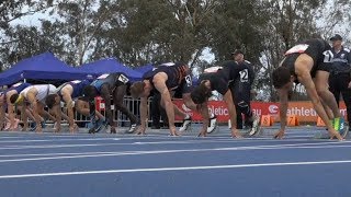 Men’s 100m at Canberra Track Classic 2020