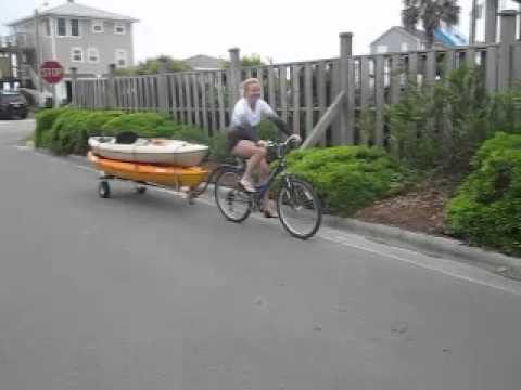 bike kayak trailer - youtube