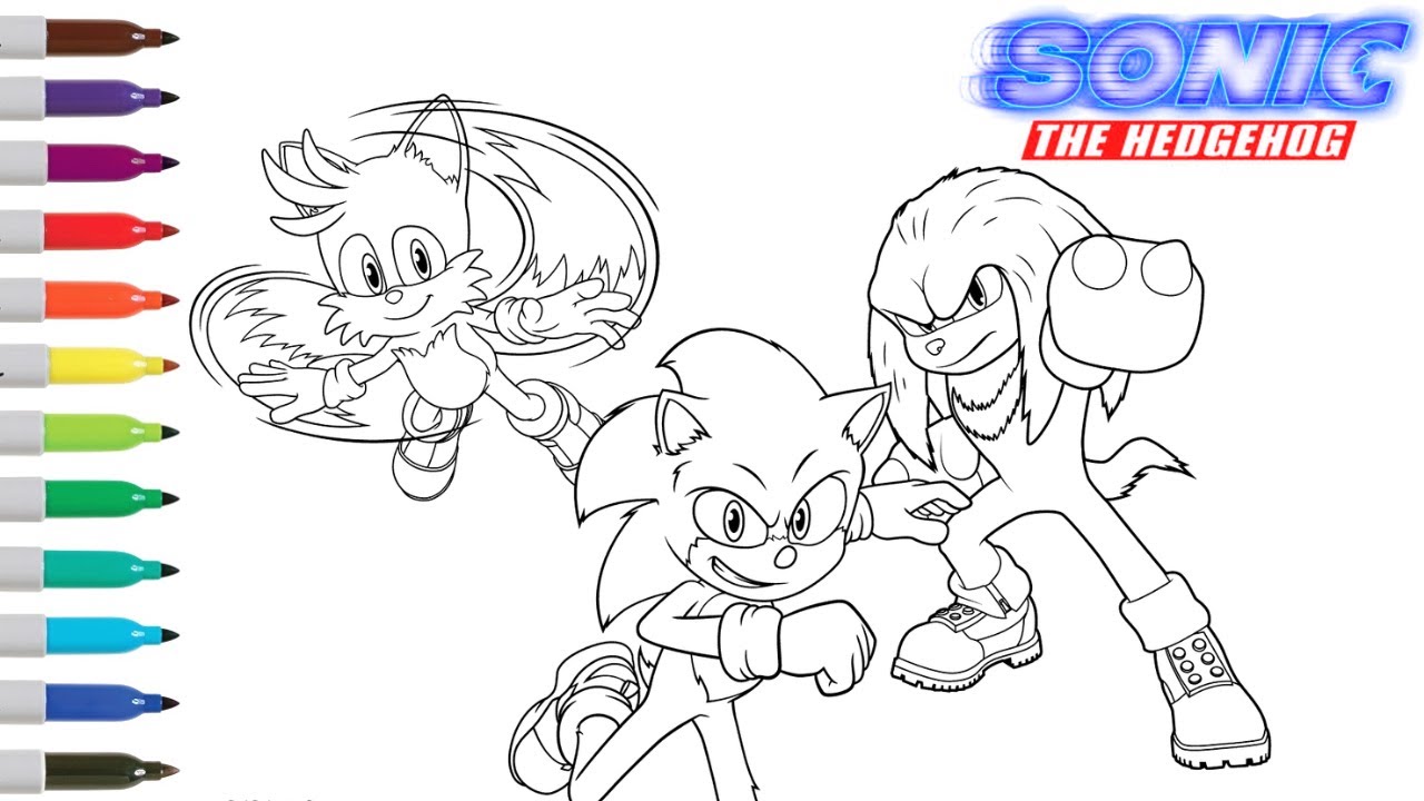 Sonic the Hedgehog Coloring Book Page | Sonic, Knuckles, Tails | Sonic ...