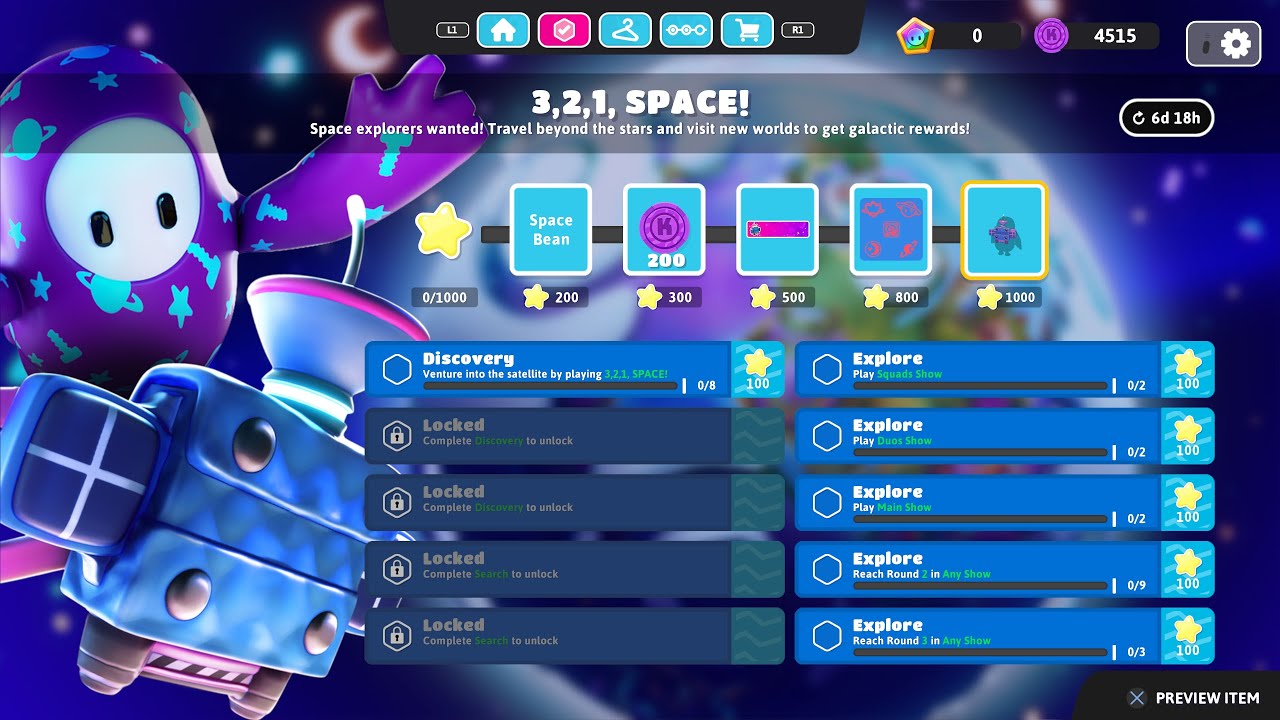FASTEST WAY TO COMPLETE ALL 3 2 1 SPACE CHALLENGES IN FALL GUYS! - YouTube