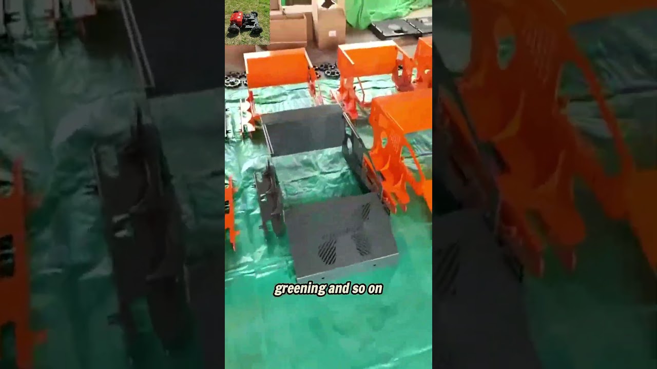 gasoline engine self-charging battery powered 200 meters long distance control RC lawn mower