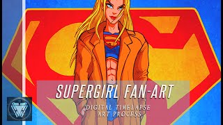 Supergirl Fan Art Woman Of Tommorrow In Photoshop Digital Art Process
