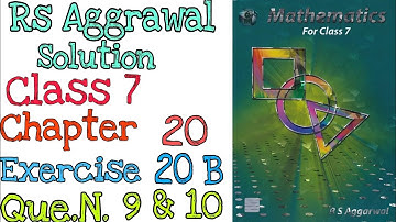 Rs Aggarwal Class 7 Exercise 20B Question number 9 & 10 | Mensuration | MD Sir
