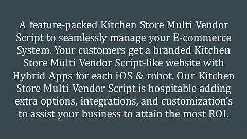 Kitchen Store Multi Vendor Script - ScriptStore